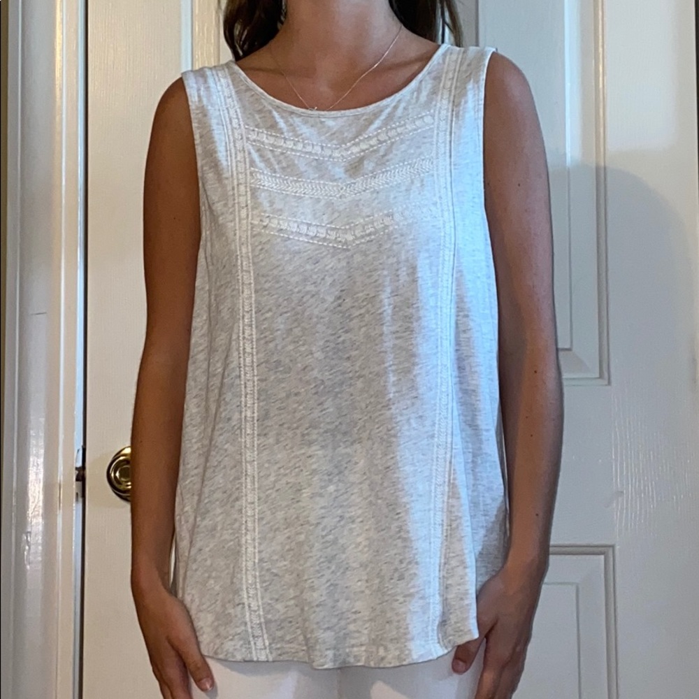 3/$10 Gray and white tank top